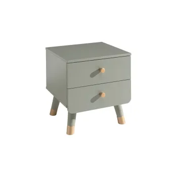 Noptiera din lemn de pin pentru camera copiilor Vipack Billy, verde masliniu imagine