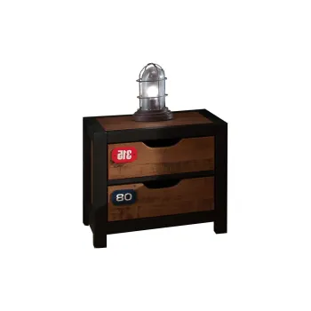 Noptiera din lemn de pin Vipack Alex, maro imagine