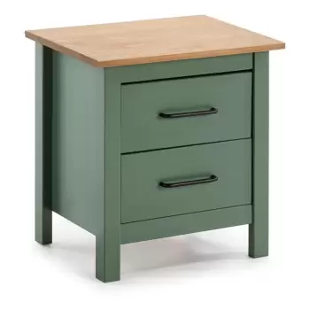 Noptiera din lemn Marckeric Miranda, verde imagine