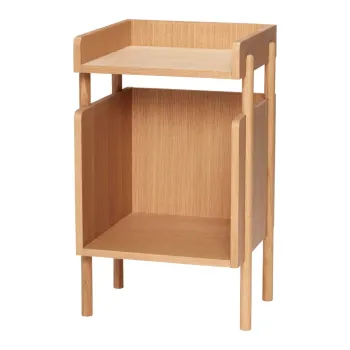 Noptiera in culoare naturala cu aspect de lemn de stejar Archive - Hubsch imagine