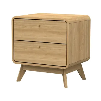 Noptiera in culoare naturala cu aspect de lemn de stejar Cassie - Storaa imagine