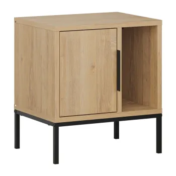 Noptiera in culoare naturala cu aspect de lemn de stejar Lani - Marckeric imagine