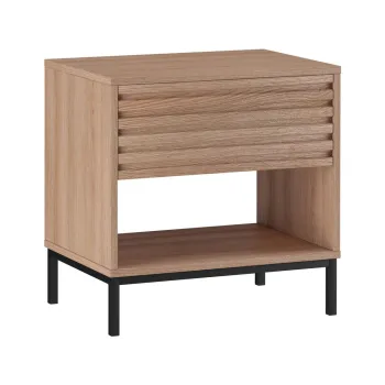 Noptiera in culoare naturala cu blat cu aspect de lemn de stejar Celine - Storaa imagine