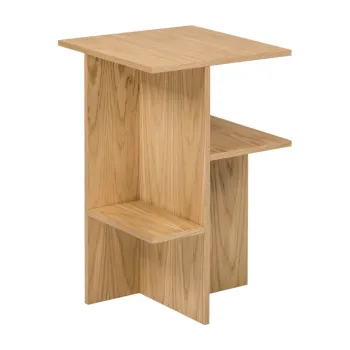 Noptiera in culoare naturala cu rafturi cu aspect de lemn de stejar Atik - noo.ma imagine
