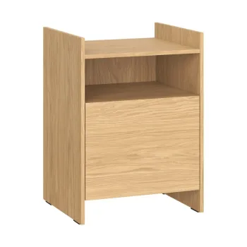 Noptiera in culoare naturala cu rafturi cu aspect de lemn de stejar Toopt - noo.ma imagine