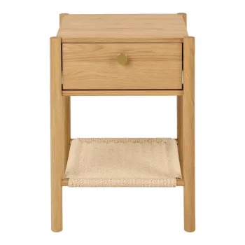 Noptiera in culoare naturala deschisa cu aspect de lemn de stejar Monfort - Actona imagine