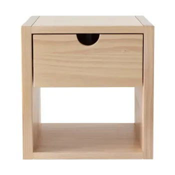 Noptiera in culoare naturala deschisa suspendata/cu rafturi din lemn de pin Arrie - Jotex imagine