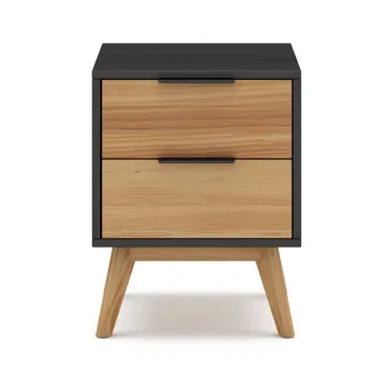 Noptiera in culoare naturala din lemn masiv de pin Lavis - Marckeric imagine