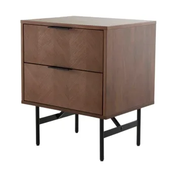 Noptiera in culoare naturala inchisa cu aspect de lemn de nuc Duvberg - Jotex imagine