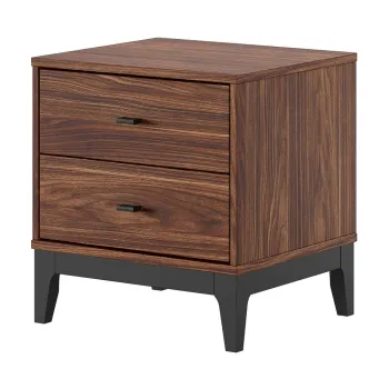 Noptiera in culoare naturala inchisa cu aspect de lemn de nuc Ilyas - Vipack imagine
