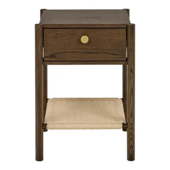 Noptiera in culoare naturala inchisa cu aspect de lemn de stejar Monfort - Actona imagine