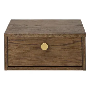 Noptiera in culoare naturala inchisa cu aspect de lemn de stejar Monfort - Actona imagine