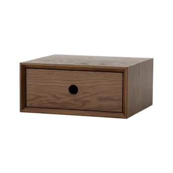 Noptiera in culoare naturala inchisa suspendata cu aspect de lemn de nuc Time - Ellos Home imagine