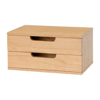 Noptiera in culoare naturala suspendata/cu rafturi cu aspect de lemn de stejar AtHand - Hubsch imagine