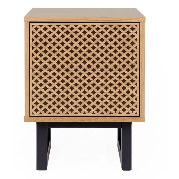 Noptiera in decor de stejar Woodman Camden Diamond Print imagine