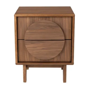 Noptiera maro cu aspect de lemn de nuc Groove - Zuiver imagine