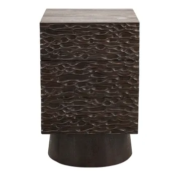 Noptiera maro inchis din lemn de mango Crumble - WOOOD imagine