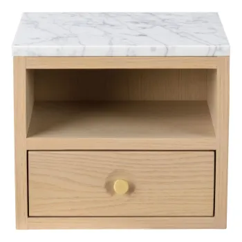 Noptiera natural cu blat cu aspect de marmura Whitmore - Rowico imagine