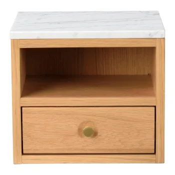 Noptiera natural cu blat cu aspect de marmura Whitmore - Rowico imagine