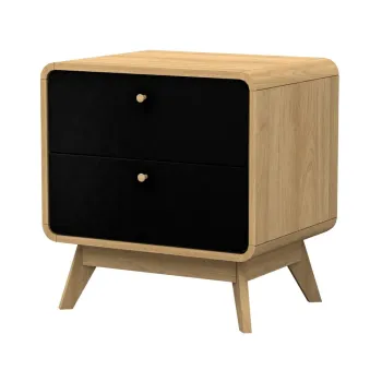 Noptiera neagra cu aspect de lemn de stejar Cassie - Storaa imagine