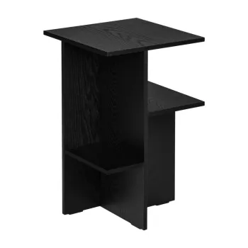 Noptiera neagra cu rafturi cu aspect de lemn de stejar Atik - noo.ma imagine