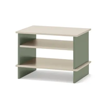 Noptiera verde/crem cu rafturi Inari - Teulat imagine