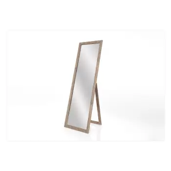 Oglinda cu suport si rama cu patina Styler Sicilia, natural, 46 x 146 cm imagine