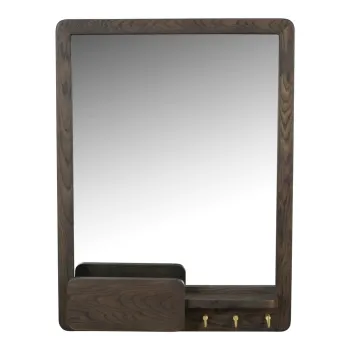 Oglinda de perete cu raft si rama din lemn 45x60 cm Inverness - Rowico imagine