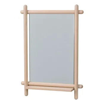 Oglinda de perete cu raft si rama din lemn 52x74 cm Milford - Rowico imagine