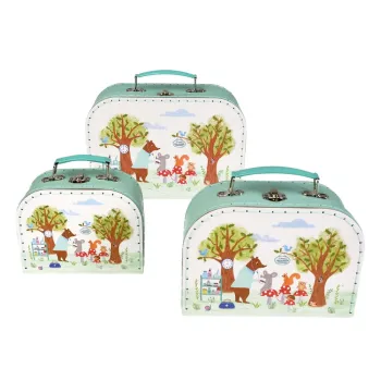 Organizatoare de jucarii pentru copii 3 buc. din carton 21x28x8 cm Woodland Friends - Rex London imagine