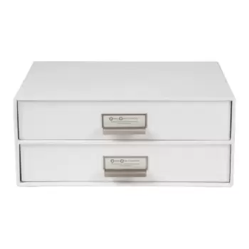 Organizator cu 2 sertare pentru documente Bigso Box of Sweden Birger, 33 x 22,5 cm, alb imagine