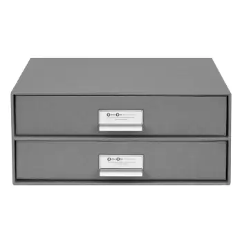 Organizator cu 2 sertare pentru documente Bigso Box of Sweden Birger, 33 x 22,5 cm, gri inchis imagine