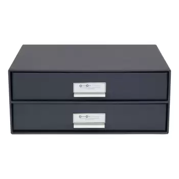 Organizator cu 2 sertare pentru documente Bigso Box of Sweden Birger, 33 x 22,5 cm, gri inchis imagine