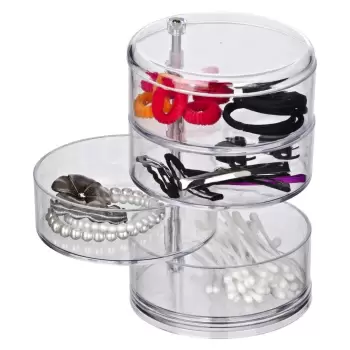 Organizator cu 4 compartimente pentru cosmetice Wenko Transparent imagine