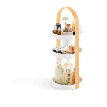 Organizator de baie alb/in culoare naturala din lemn Bellwood - Umbra imagine