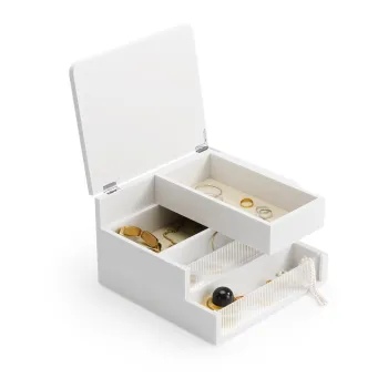 Organizator de baie alb mat din lemn Malibu - Umbra imagine