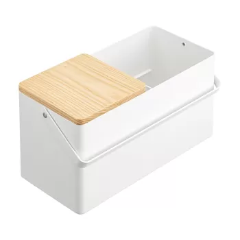 Organizator de baie alb pentru cosmetice din metal - YAMAZAKI imagine