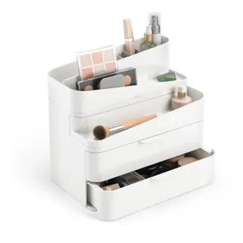 Organizator de baie alb pentru cosmetice din plastic Glam - Umbra imagine
