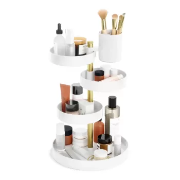Organizator de baie alb pentru cosmetice din plastic Pirouette - Umbra imagine