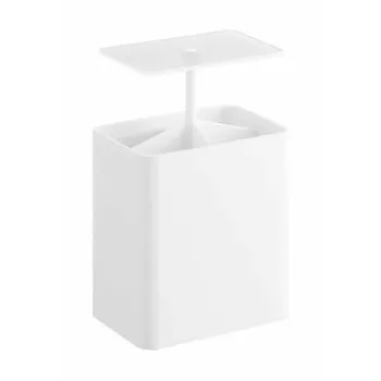 Organizator de baie alb pentru dischete demachiante din plastic Tower - YAMAZAKI imagine