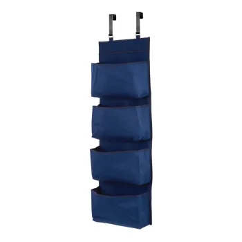 Organizator de baie albastru inchis din material textil Verti - Premier Housewares imagine