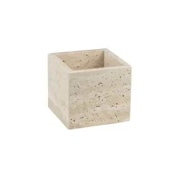 Organizator de baie bej pentru dischete demachiante din piatra Travertine - Mette Ditmer Denmark imagine