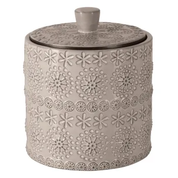 Organizator de baie bej pentru dischete demachiante din portelan Relief - Spirella imagine