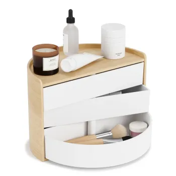 Organizator de baie in culoare naturala rotativ Moona - Umbra imagine