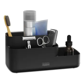 Organizator de baie negru din plastic EasyStore - Joseph Joseph imagine