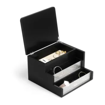 Organizator de baie negru mat din lemn Malibu - Umbra imagine