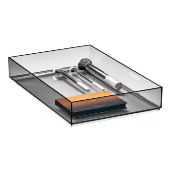 Organizator de baie negru mat pentru cosmetice din plastic reciclat - iDesign imagine