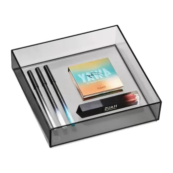 Organizator de baie negru mat pentru cosmetice din plastic reciclat - iDesign imagine