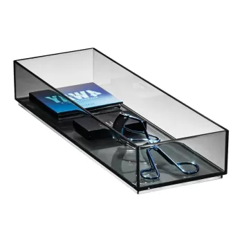 Organizator de baie negru mat pentru cosmetice din plastic reciclat - iDesign imagine