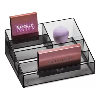 Organizator de baie negru mat pentru cosmetice din plastic reciclat Nail Station - iDesign imagine